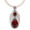 Certified 7.50 Ctw Garnet And Diamond Pear shape Necklace For womens 14K Rose Gold (VS/SI1)