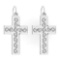 Gold Cross Wire Hook Earrings 14K White Gold Made In Italy