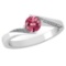 Certified 1.09 Ctw Pink Tourmaline And Diamond 14k White Gold Halo Ring (SI2/I1)