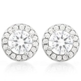 CLASSY 2 1/3 CTW (34 PCS) FLAWLESS CREATED DIAMOND .925 STERLING SILVER EARRINGS