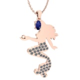 Certified 1.00 Ctw Blue Sapphire And Diamond Necklace For womens New Expressions nautical collection