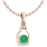 Certified 1.36 Ctw Emerlad And Diamond bottle Necklace For womens New Expressions Love collection 14