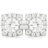 EXQUISITE 2 2/3 CTW (28 PCS) FLAWLESS CREATED DIAMOND .925 STERLING SILVER EARRINGS