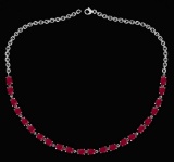 Certified 12.50 Ctw Ruby Pear Shape Necklace For womens 21st Century New collection 14K White Gold