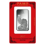 PAMP Suisse Silver Bar 1 oz - 2017 Rooster Design