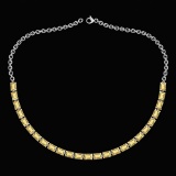 Certified 12.50 Ctw Citrine Emerlad Cut Square Shape Necklace For womens 21st Century New collection