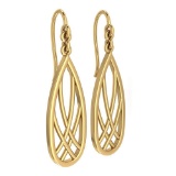 Gold Wire Hook Earrings 14K Yellow Gold Made In Italy