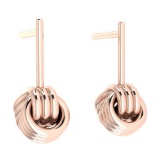 Gold Stud Earrings 14K Rose Gold Made In Italy