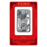 PAMP Suisse Silver Bar 1 oz - 2016 Monkey Design