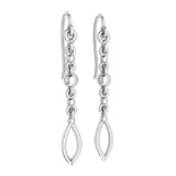 Gold Wire Hook Earrings 14K White Gold Made In Italy