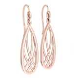 Gold Wire Hook Earrings 14K Rose Gold Made In Italy