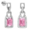 1 1/3 CTW CREATED PINK SAPPHIRE .925 STERLING SILVER EARRINGS