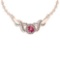 Certified 1.16 Ctw Pink Tourmaline And Diamond VS/SI1 Necklace For Beautiful Ladies 14K Rose Gold