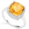 .925 STERLING SILVER 4.01 CTW DARKCITRINE & DIAMOND COCKTAIL RING