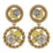 Certified 1.64 Ctw Treated Fancy Yellow Diamond 14K Yellow Gold Stud Earrings (I1/I2)