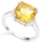 .925 STERLING SILVER 3.72 CTW CITRINE & DIAMOND COCKTAIL RING