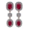 Certified 10.48 Ctw Ruby And Diamond VS/SI1 Hanging stud Earrings For beautiful ladies 14k Rose Gold