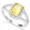 .925 STERLING SILVER OCTW 6*8 MM CITRINE AND DIAMOND WOMEN RING