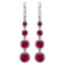 Certified 5.26 Ctw Ruby Drop Style Earrings For beautiful ladies 14K White Gold