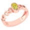 Certified 0.50 Ctw Treated Fancy Yellow Diamond 14K Rose Gold Ring (SI2/I1)