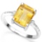 .925 STERLING SILVER 2.99 CTW CITRINE & DIAMOND COCKTAIL RING