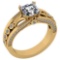 Certified 1.53 Ctw Diamond Wedding/Engagement Style 14k Yellow Gold Halo Ring (SI2/I1)