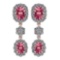Certified 10.48 Ctw Pink Tourmaline And Diamond VS/SI1 Hanging stud Earrings For beautiful ladies 14