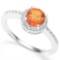 .925 STERLING SILVER 0.82 CTW AZOTICGEMSTONE & DIAMOND COCKTAIL RING
