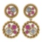 Certified 1.64 Ctw Ruby And Diamond 14K Yellow Gold Stud Earrings (VS/SI1)