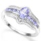 .925 STERLING SILVER 0.71 CTW TANZANITE COCKTAIL RING