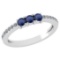 Certified 0.23 Ctw Blue Sapphire And Diamond 18k White Gold Halo Ring