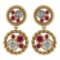 Certified 1.64 Ctw Emerald And Diamond 14K Yellow Gold Stud Earrings (VS/SI1)