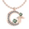 Certified 1.14 Ctw Green Amethyst Diamond VS/SI1 Tiny Angel Necklace For womens New Expressions love