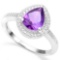 .925 STERLING SILVER 1.40 CTW AMETHYST& DIAMOND COCKTAIL RING