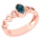 Certified 0.50 Ctw Treated Fancy Blue Diamond 14K Rose Gold Ring (SI2/I1)