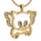 Certified 0.28 Ctw Diamond Chinese Century Year Of Pig 2019 Charms Necklace 18K Yellow Gold (VS/SI1)