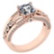 Certified 1.53 Ctw Diamond Wedding/Engagement Style 14k Rose Gold Halo Ring (SI2/I1)