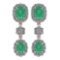 Certified 10.48 Ctw Emerald And Diamond VS/SI1 Hanging stud Earrings For beautiful ladies 14k Rose G