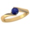 Certified 1.09 Ctw Blue Sapphire And Diamond 14K Yellow Gold Halo Ring (VS/SI1)