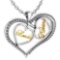 Certified 0.66 Ctw Diamond Heart Shape Necklace New Expressions love collection 18K White Gold (VS/S