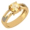 Certified 1.64 Ctw Citrine And Diamond VS/SI1 14K Yellow Gold Ring