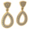 Certified 0.62 Ctw Diamond VS/SI1 Hangling Stud Earring 18K Yellow Gold Made In USA