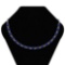Certified 16.68 Ctw Blue Sapphire And Diamond Necklace For Ladies 14K White Gold (VS/SI1)