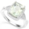 .925 STERLING SILVER 2.71 CTW GREEN AMETHYST & DIAMOND COCKTAIL RING