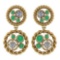 Certified 1.64 Ctw Aquamarine And Diamond 14K Yellow Gold Stud Earrings (VS/SI1)