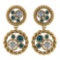Certified 1.64 Ctw Treated Fancy Blue Diamond 14K Yellow Gold Stud Earrings (I1/I2)