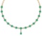 Certified 21.10 Ctw Emerald And Diamond Necklace For Ladies 14K Yellow Gold (VS/SI1)