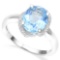 .925 STERLING SILVER 3.15 CTW BABY SWISS BLUE TOPAZ & DIAMOND COCKTAIL RING