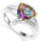 .925 STERLING SILVER 1.76 CTW MYSTICGEMSTONE & DIAMOND COCKTAIL RING