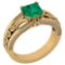 Certified 1.53 Ctw Emerald And Diamond Wedding/Engagement Style 14K Yellow Gold Halo Ring (VS/SI1)